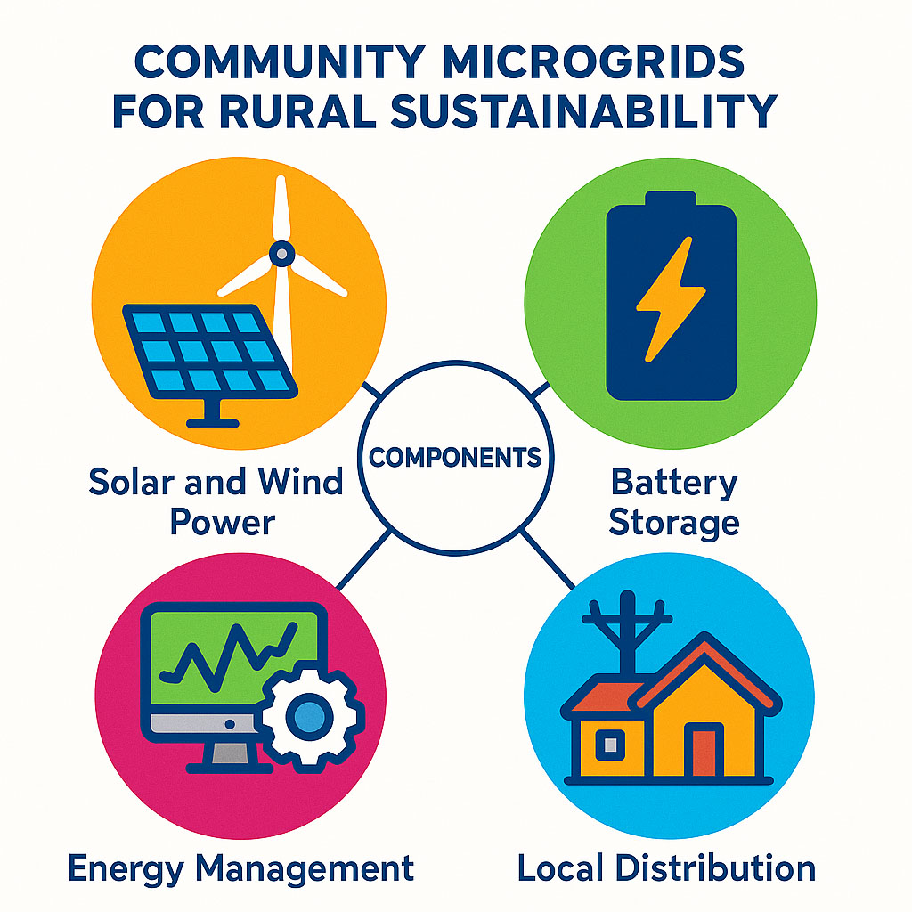 Community Microgrids for Rural Sustainability in Solar-Powered Villages